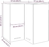 vidaXL Hanging Corner Cabinet - Engineered Wood - Concrete Grey 57x57x60 cm view 3