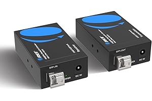 OREI 4K DisplayPort Extender Over Fiber Optic Balun - UltraHD 4K @ 60Hz 4:4:4 DR, CEC, HDR10+, VESA Res, SFP+ - Up to 10 KM in Single Mode - 300M in Multi-Mode