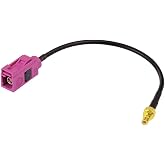 Eightwood Fakra H Pink Female to SMB Plug Male Adapter RF Cable 6 inch | Compatible with Sirius XM Satellite Radio Stereo Receiver Tuner Antenna