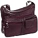 Roma Leathers Women's Wine Red Leather Crossbody Shoulder Bag