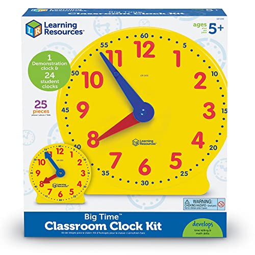 Learning Resources Classroom Clock Kit 25 Pieces, Ages 5+ Clock for