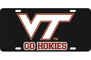 Elite Fan Shop VA Tech Hokies License Plate Black