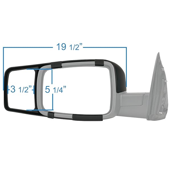 K SOURCE SNAP & ZAP 80710 CUSTOM FIT TOWING MIRROR FOR 2009-2023 RAM PICK-UP 1500, 2010-2022 RAM PICK-UP 2500, 3500, PATENTED