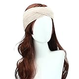 Shensee Women Bohemia Headband, Winter Weaving Cross Knitted Handmade Hairband