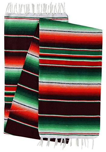 El Paso Designs Extra Large Mexican Saltillo Serape Blankets (Burgandy)