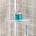 mDesign Bathroom Shower Storage Tension Caddy for Organizing and Containing Soap, Shampoo, Conditioner, Body Wash, Lotion, Wash Cloths, Razors, Foot Scrubbers, Loofahs, Pumice Stones – Pearl White