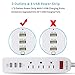 Power Strip with USB,3 Outlet Multiplier Surge Protector,3 USB Ports(2.4Ax3) Charging Station,USB Strip Charger,5ft Extension Cord for Tablets Phones Home Office School,White
