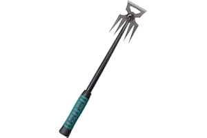 YENGOTH Garden Hand Weeder, Weed Puller Tool, Durable Manganese Steel with Non-Slip Handle, Multi-Purpose Hand Weeder Tool for Garden and Vegetable Gardens (11 Tines)