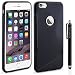iPhone 6 Case - LK S Shape Slim TPU Gel Rubber Soft Skin Silicone Case Cover for iPhone 6 (4.7inch) + Stylus Pen (TPU - Black)