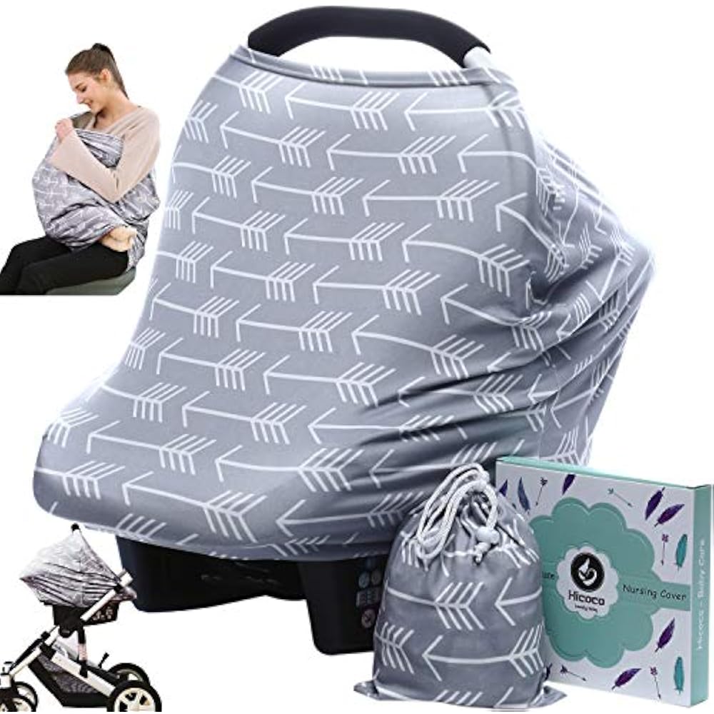 Car Seat Canopy Nursing Cover Multi Use Baby Stroller Carseat Cover