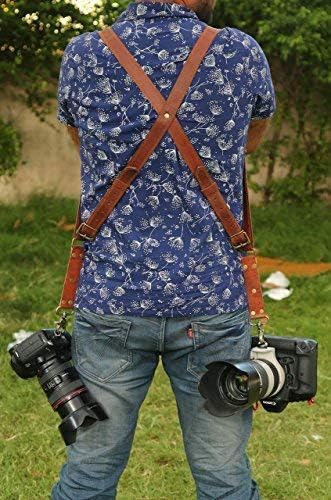 Custom Double Camera Harness, Dual Camera Harness Real Leather Multicamera Strap, Handmade, Adjustable DSLR, SLR VALENTINE GIFT BY CLASSIC HANDICRAFT