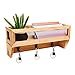 MyGift 16-inch Country Rustic Wood & Metal Wall Mounted Storage Wire Mesh Basket Rack w/ Coat Hooks