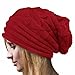 Women Knitted Hat, Malltop Winter Warm Crochet Beanie Folded Flanging Caps (Red)