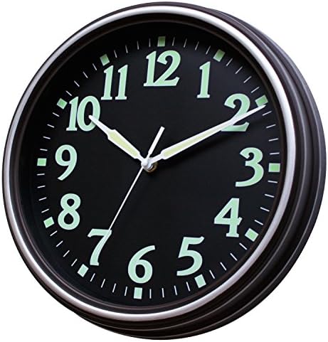 12-Inch Night Lighting Wall Clock with Silent Non-Ticking for Indoor,Bedroom,Living room-Night Light Function Base on Absorb Enough Light Energy