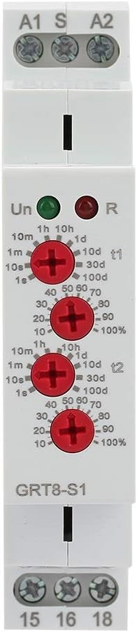 BiuZi Cycle Timer Relay,GRT8-S1 ON/Off Electronic Repeat Relay AC/DC12-240V