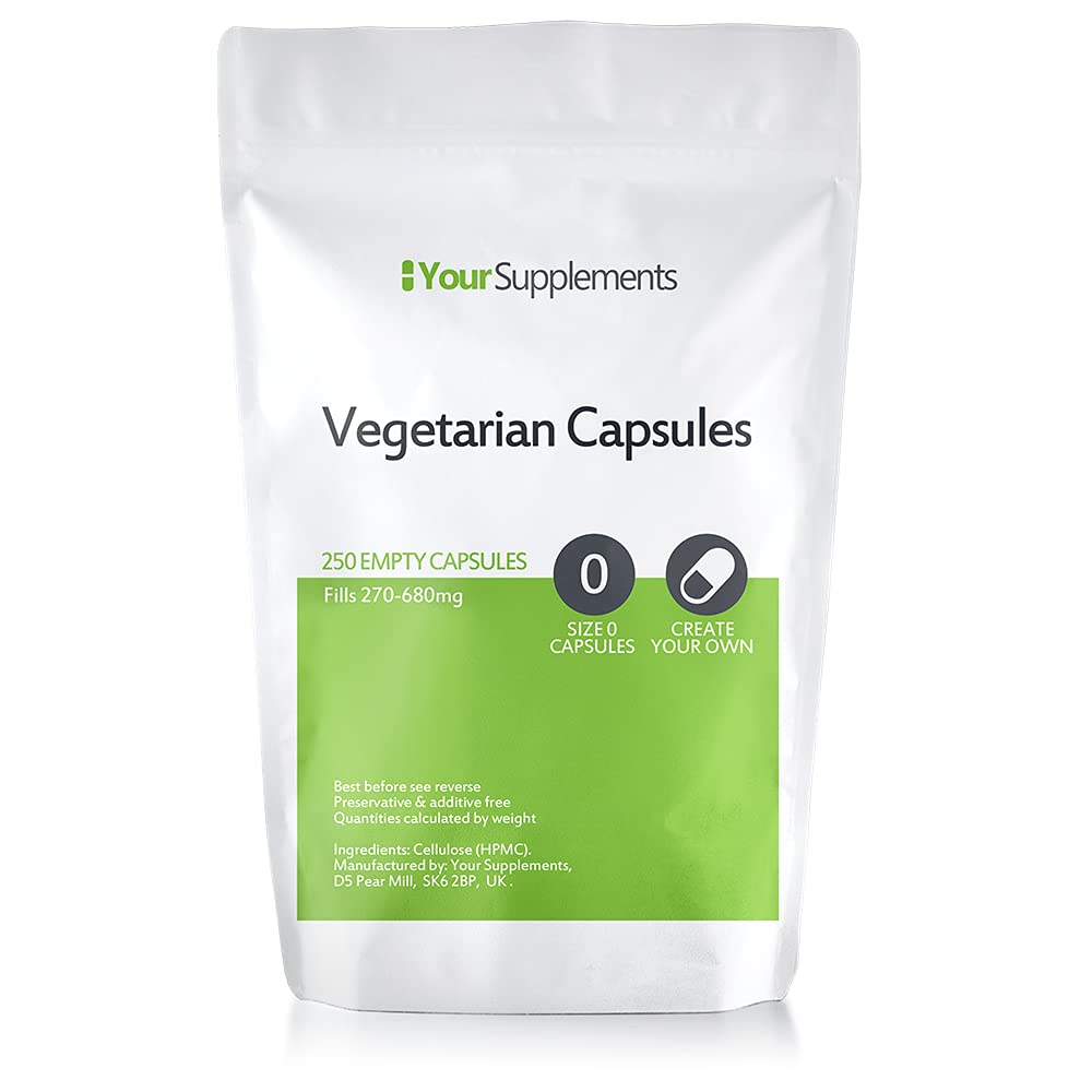 Your Supplements Empty Vegetarian Capsules - Size 0 (250Pack)