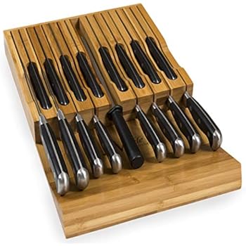 Amazon Com In Drawer Bamboo Knife Block Holds 16 Knives Not