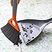 Small Dustpan and Brush Set For Table, Count Small Area Use, Small Hand Brush Snap on Dust pan with Rubber Grip,Grey/Orange