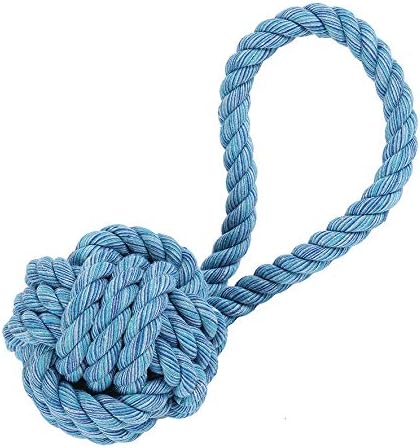 Happy Pet Nuts for Knots Small Rope Ball Tugger Dog Toy Durable Indoor Outdoor Playing Fetch Retrieve Tugging Chewing Interactive Play Pet Accessory