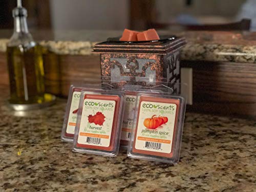 EcoScents Fall Spice 5-Pack All-Natural Soy Wax Aroma Melts Hand-Poured Infused w Essential Oils, Fall Candle Melts Perfect for a Happy Home - Pumpkin Spice, Harvest, Cranberry Tea, Cinnamon Stick