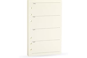 Spiral Notebook Refill Weekly Planner Refill,Undated 6 Hole Insert Paper,for Filofax,100gsm Quality, 45sheets/90pages-Harphia (A6 3.74 x 6.77'',Weekly)