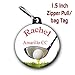 Golf zipper pull (two) 1.5 inch bag tag charms personalized with name and city/state or club name