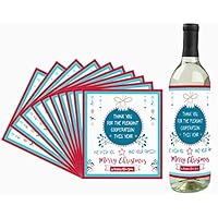 Christmas Wine Labels by Velvetguru - Set of 10 Waterproof Wine Bottle Labels for Office Christmas Party & New Year