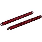 ECOTRIC 2PCS 15" 11 LED Trailer Light Waterproof Bar Sealed Stop Turn Rear Tail Park Third 3rd Brake Light Trailer Truck & RV