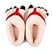 Misscat Women Cartoon Toe Big Feet Velvet Anti-slip Warm Soft Slippers Cotton Indoor Home Floor Shoes (Red)