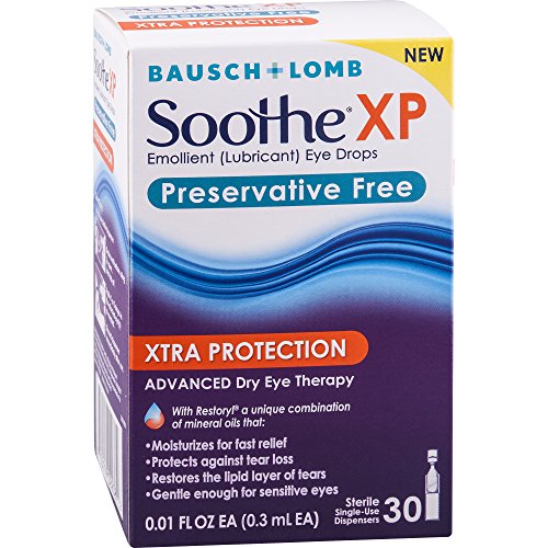 Soothe Xtra Protection Preservative Free Emollient Lubricant Eye Drops, 30 Count
