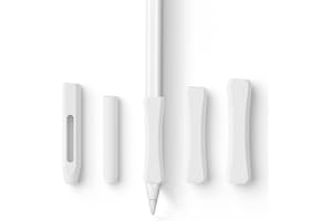 5 Pack Pencil Grips Compatible with Apple Pencil 2nd Generation/USB-C/Pro Silicone Ergonomic Design Sleeve Holder((White)