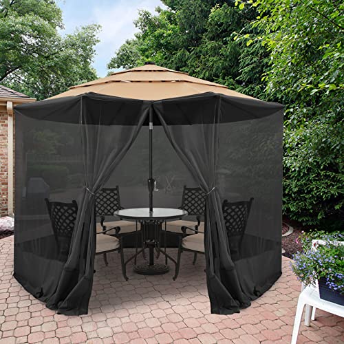 OUTDOOR WIND Upgrade 9FT11FT Patio Umbrella Netting Black Pricepulse