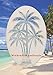 Oval Palm Tree Etched Window Decal Vinyl Glass Cling - 15