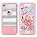 ULAK iPhone 8 & 7 Case, Shock-Absorbing Flexible Durability TPU Bumper Case, Durable Anti-Slip,Front and Back Hard PC Defensive Protection Cover for Apple iPhone 7 4.7 inch, Rose Gold Stripes Minimal