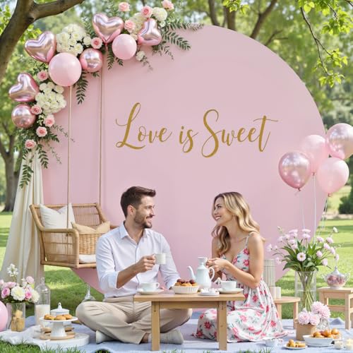 Photo 1 of ** navy blue**
7.2ft Baby Pink Round Backdrop Cover for 7ft / 7.2ft Circle Stand, Wrinkle Free Stretchy Circle Arch Round Backdrop Cover for Party Wedding Birthday Baby Shower Photography