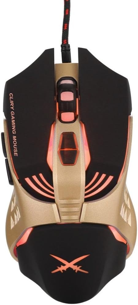 DENER X2 USB Wired Gaming Mouse Up to 4800DPI,7 DPI Adjustment Levels,7 Programmable Buttons, Colorful Breathing LED ,Skin-friendly Material, for PC Laptop (BLACK)