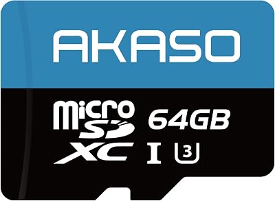 AKASO 64GB microSDXC Memory Card C10 U3 Full HD 4K Micro SD Card 100MB/s