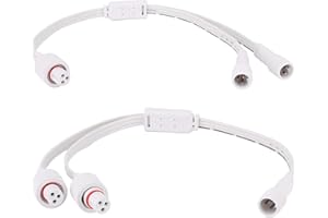 2pcs Y-Splitter for Govee Permanent Outdoor Lights 2/Pro/Elite & Deck Lights, 1 Male to 2 Female & 2 Male to 1 Female Fits fo
