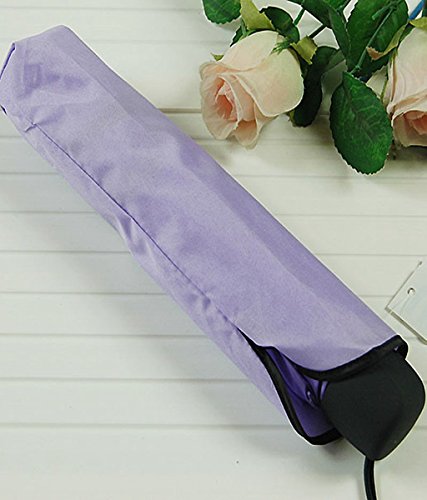 Sunsee Women Flouncing Folding Lotus Leaves Princess Dome Parasol Sun/Rain Umbrella (Purple) - Thumbnail 3