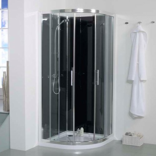 Complete Shower Enclosure + Tray 900x900 Glass 6mm + Square Riser Kit