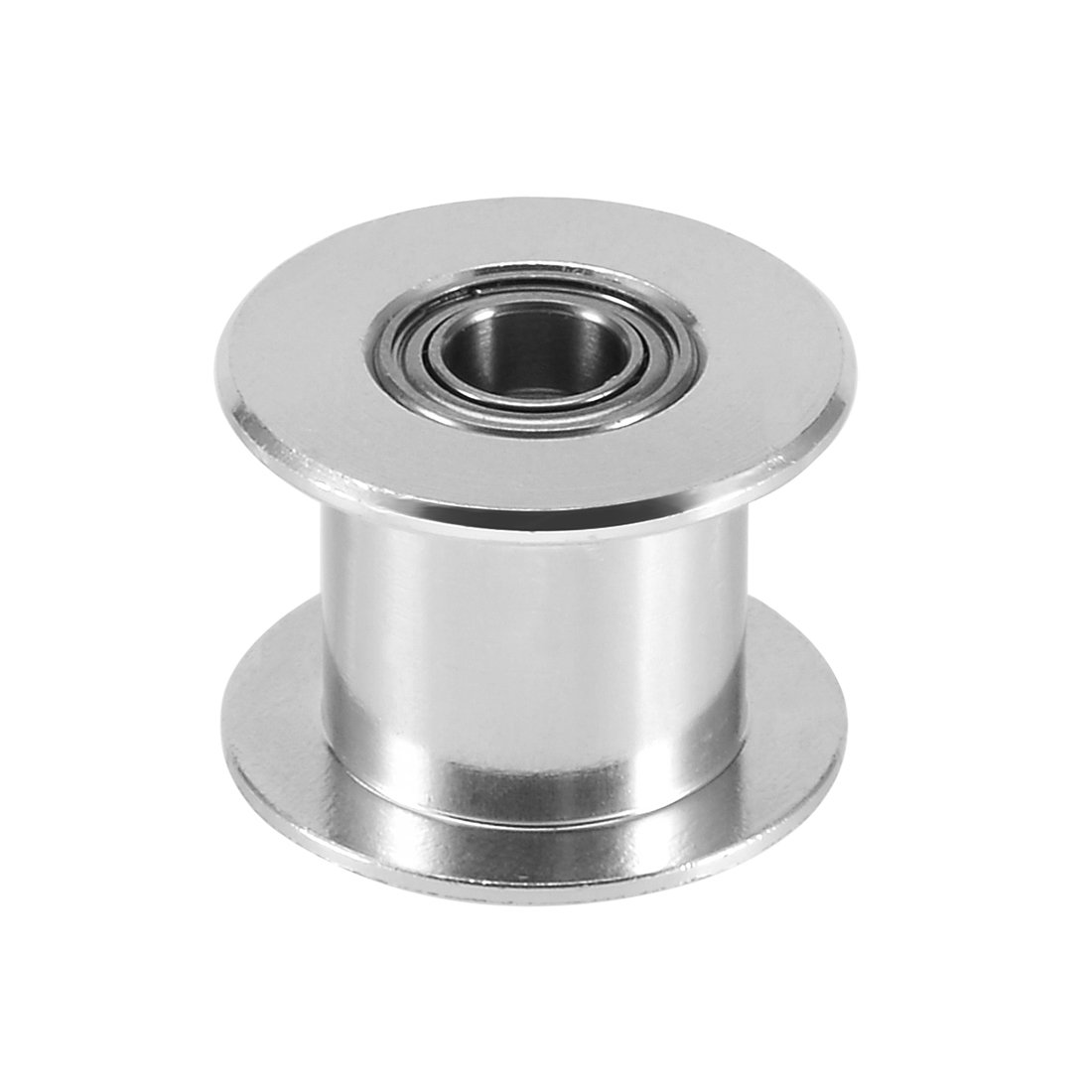 sourcingmap Aluminum 5mm Bore Toothless 2mm Pitch Timing Belt Pulley with Ball Bearing