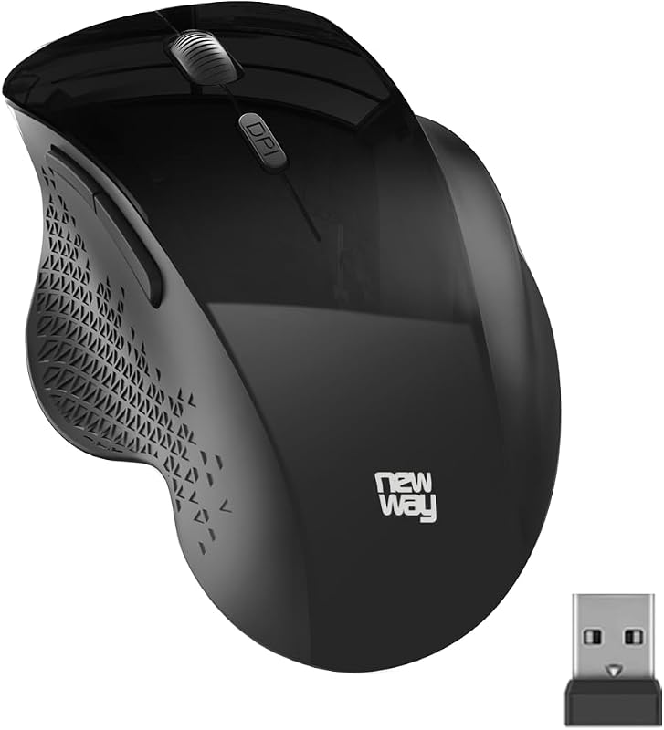 NM255 - Ratón inalámbrico WiFi 2.4GHz con receptor USB ergonómico - DPI 4000 - Silencioso 95% de reducción de ruido - 6 botones - para PC, ordenador portátil, Mac y Linux (Negro) — foto 1 de 8