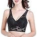 Sleep Koala Women's Plus Size Bralette Sexy Lace Bras Wire Free Bra Removeable Pads Tops Black XXXL