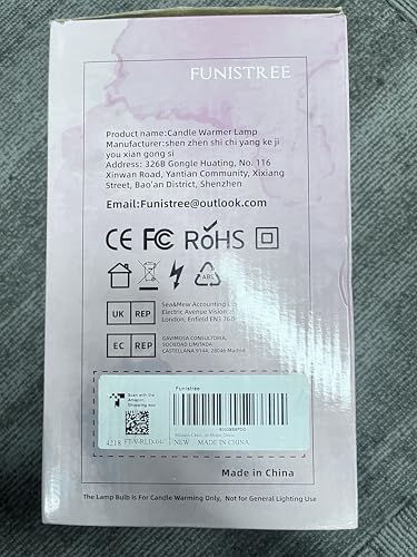 Funistree Candle Warmer Lamp with Timer & Dimmer, Height Adjustable Candle Warmer with 2 Bulbs, Birthday Gifts for Women Mum, New Home Gifts, Dimmable Candle Heater Lamp for Yankee Candles