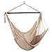Bathonly Large Hammock Chair with Spreader Bar, Caribbean Hammock Swing Chair, XL Hammock Chair Outdoor Indoor, 330 LBS Weight Capacity, Light Brown