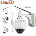 Logisaf 2.0 MegaPixel 1080P Pan/Tilt/Zoom PTZ Wireless WiFi IP Camera Network Outdoor Waterproof Dome Security Surveillance 16G Micro SD Card Built-in, 1920x1080 Resolution