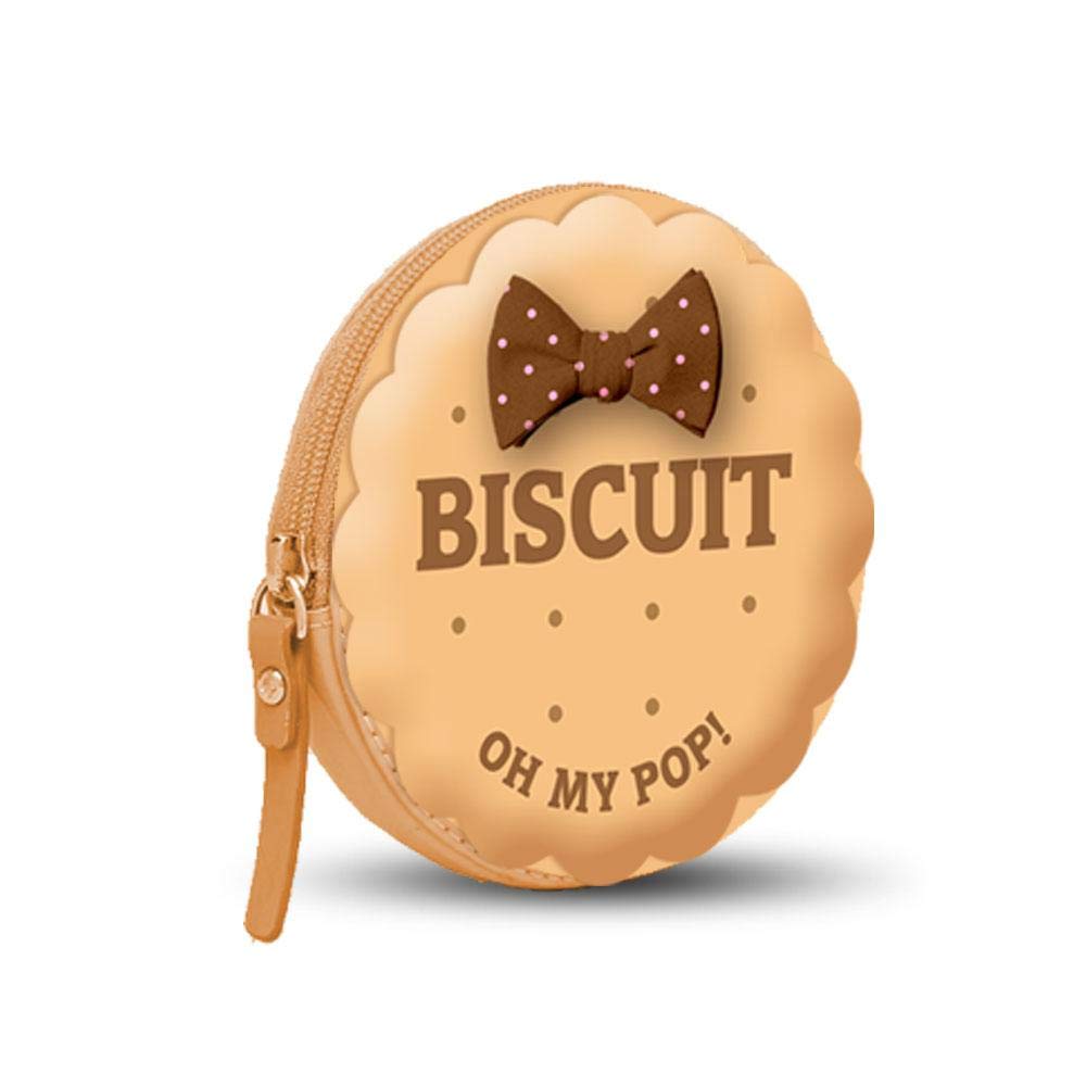 Oh My Pop! Biscuit-Round Purse Coin Pouch, 12 cm, Beige