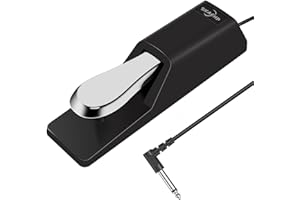 Sustain Pedal for Keyboard - SKAEHP Upgrade Piano Foot Pedal with Polarity Switch for All Brands Electronic Keyboards, MIDI Keyboards, Digital Pianos, Casio, Roland, Korg, Behringer, Moog and More