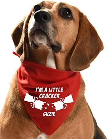 I'm a little cracker - Customised Dog Bandana - with your dogs name - personalised (red, regular)