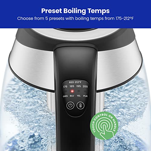 Chefman Electric Kettle with Temperature Control, 5 Presets LED